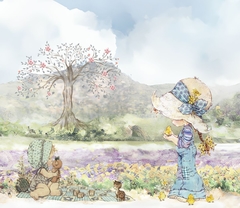 Papel de Parede Sarah Key Meninas no Piquenique - comprar online
