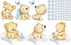 +Adesivo de Parede Ursinhos Cute Brincando nas Nuvens na internet