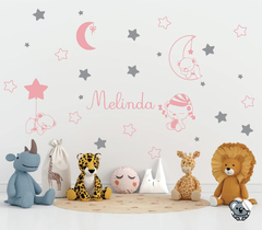 Adesivo De Parede Urso soninho Lua e Estrelas