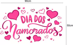 Adesivo de Vitrine Dia dos Namorados
