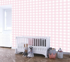 Papel de Parede Quadriculado Xadrez Rosa