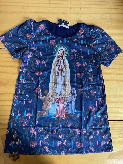 Blusa infantil Nossa Senhora de Fátima manga princesa