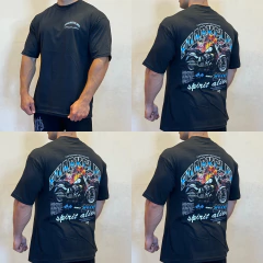 REMERA OVERSIZE PREMIUM MOTORCYCLE BLACK