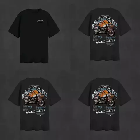 REMERA OVERSIZE PREMIUM MOTORCYCLE BLACK