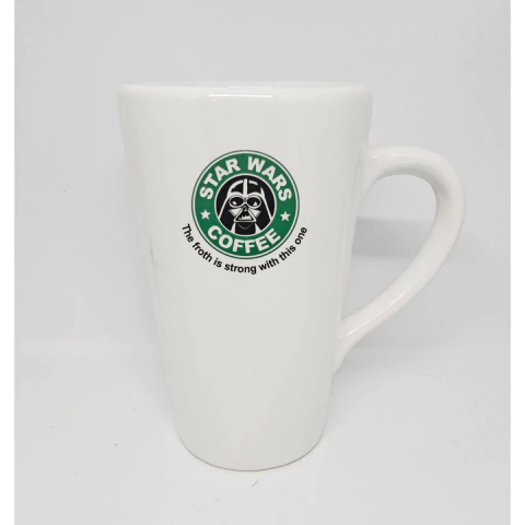 Taza Alta Blanca Vader Starbucks