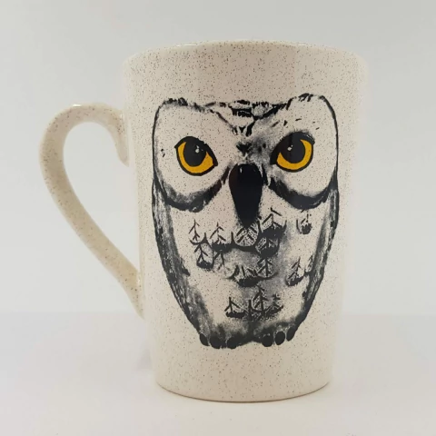 Taza Conica Harry Potter- Lechuza Hedwig Crudo Jaspeado