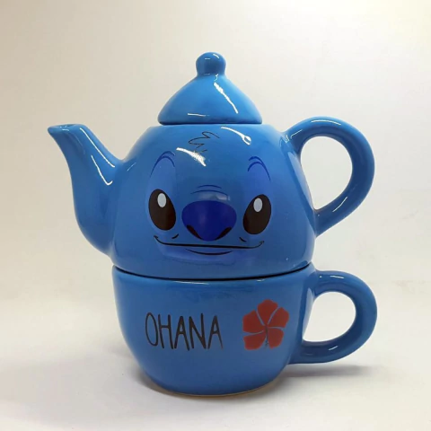 Tetera y Taza - Stitch Azul
