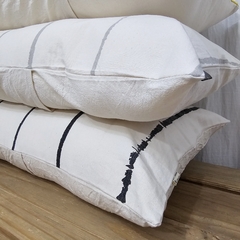 Almohadón tusor rayas finas reverso liso - tienda online
