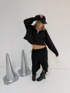 Imagen de Buzo Zip Negro