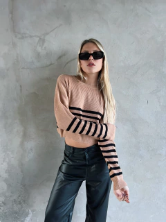 Sweater Stripes Camel - comprar online