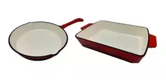Set 2M sarten + fuente de Hierro Esmaltado