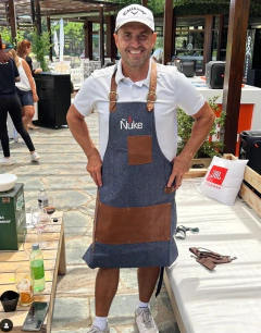 Delantal Ñuke original de tela y descarne - Loderaggio