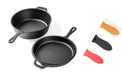 Dutch Oven Doble Mango 2 en 1 de Hierro Fundido - Loderaggio