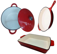 Set de hierro esmaltado 3M ROJO