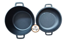 Set Olla tipo Dutch de hierro 6 Lts + Olla fuente grill - Loderaggio