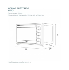 Horno Electrico NIVO 30 lts
