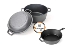 Set Olla tipo Dutch de hierro 6 Lts + sarten hierro profundo 25 - comprar online