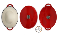 Set Rojo M2 Olla Oval + Sartén de Hierro Esmaltado - comprar online