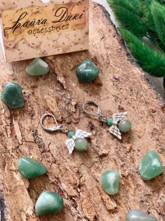 aros arcángel Rafael cuarzo verde