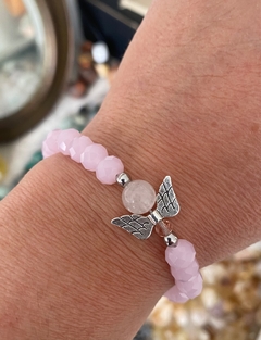 pulsera Chamuel angelito cuarzo rosa - comprar online