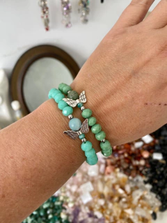 pulsera arcangel Rafael cristales amazonita - comprar online