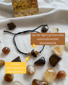 Pulsera hilo escallas amor propio y protección citrino ojo de tigre en internet