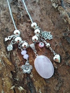 Collar "soy amor" Cuarzo rosa - tienda online