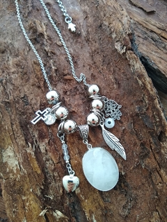 Collar "soy esperanza" Cuarzo blanco - comprar online
