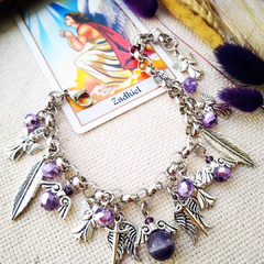 pulsera arcangel zadquiel bolita de piedra