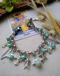 pulsera arcangel Rafael bolita de piedra