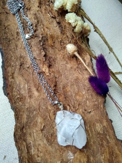 cadena simple cuarzo blanco