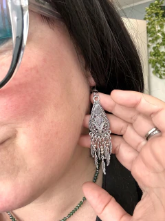 aros boho plumita plateados - comprar online