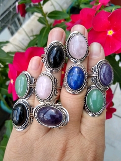 Anillo piedra oval grande - comprar online