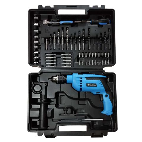 Kit Taladro Percutor Maletin Con Accesorios Gamma G1904kar