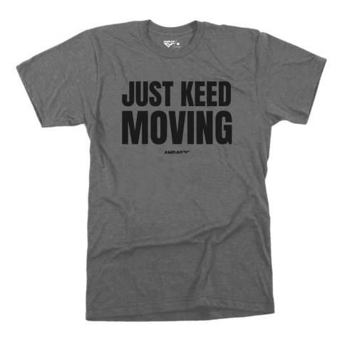 JUST KEEP MOVING-MEDIUM GRAY MARBLE- REMERA-TEE