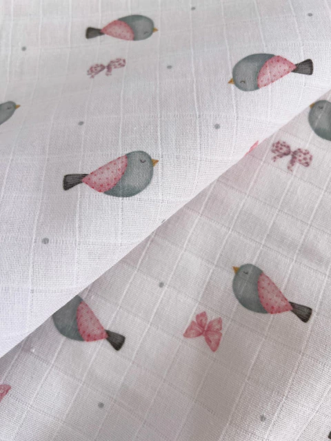 FRALDA PÁSSAROS ROSA- 50 CM - comprar online