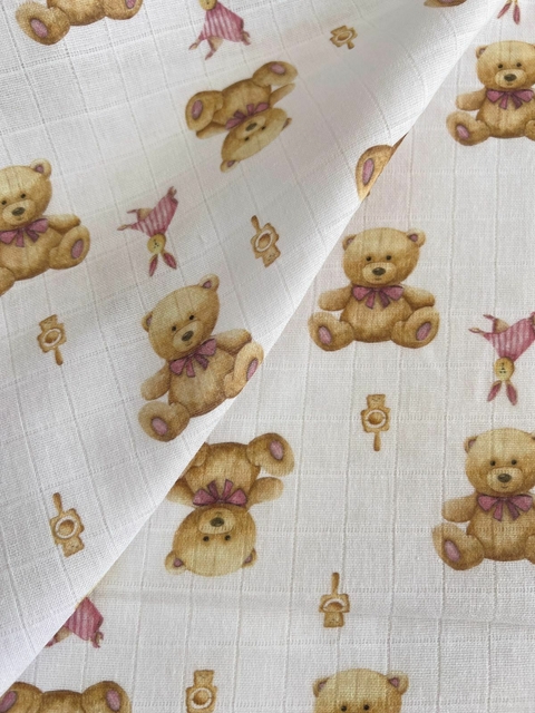 FRALDA URSA LAÇO ROSA- 50CM - comprar online