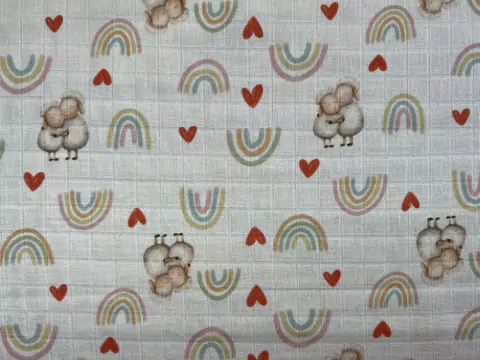 FRALDA CARNEIRO ARCO ÍRIS- 50CM