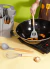 Kit x12 Utensilios De Cocina Mango Madera Punta Silicona - tienda online
