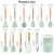 OUTLET LEER DESCRIPCIÓN Set X12 Utensilios de Silicona con Mango de Madera Verde Agua