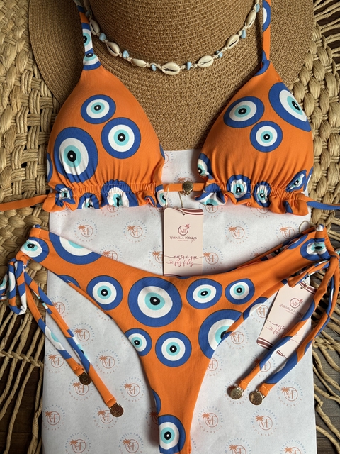 BIQUINI CORTININHA BABADO CALCINHA SEMI FIO OLHO GREGO - comprar online