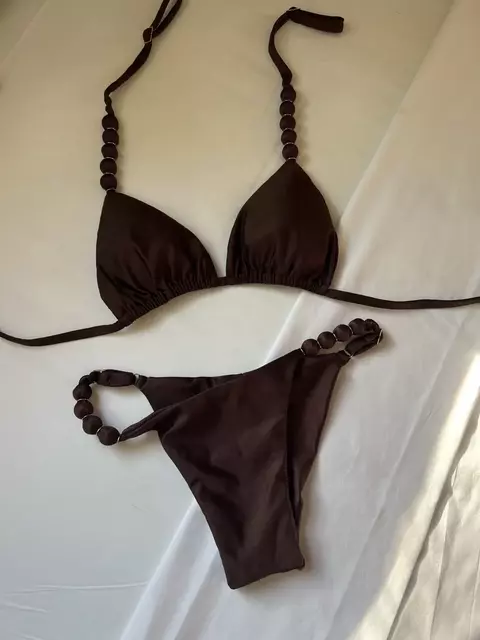 BIQUINI CORTININHA LARISSA MARROM - comprar online
