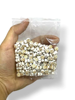 Cuentas paz blanco c/dorado - comprar online