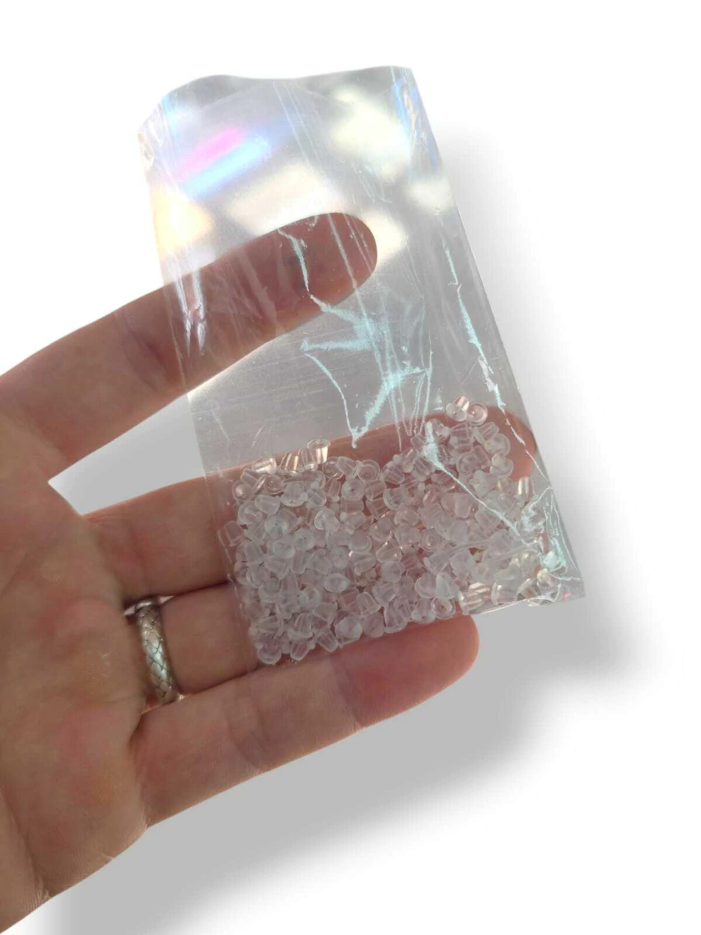 Fru fru silicona para aritos x 100 pares