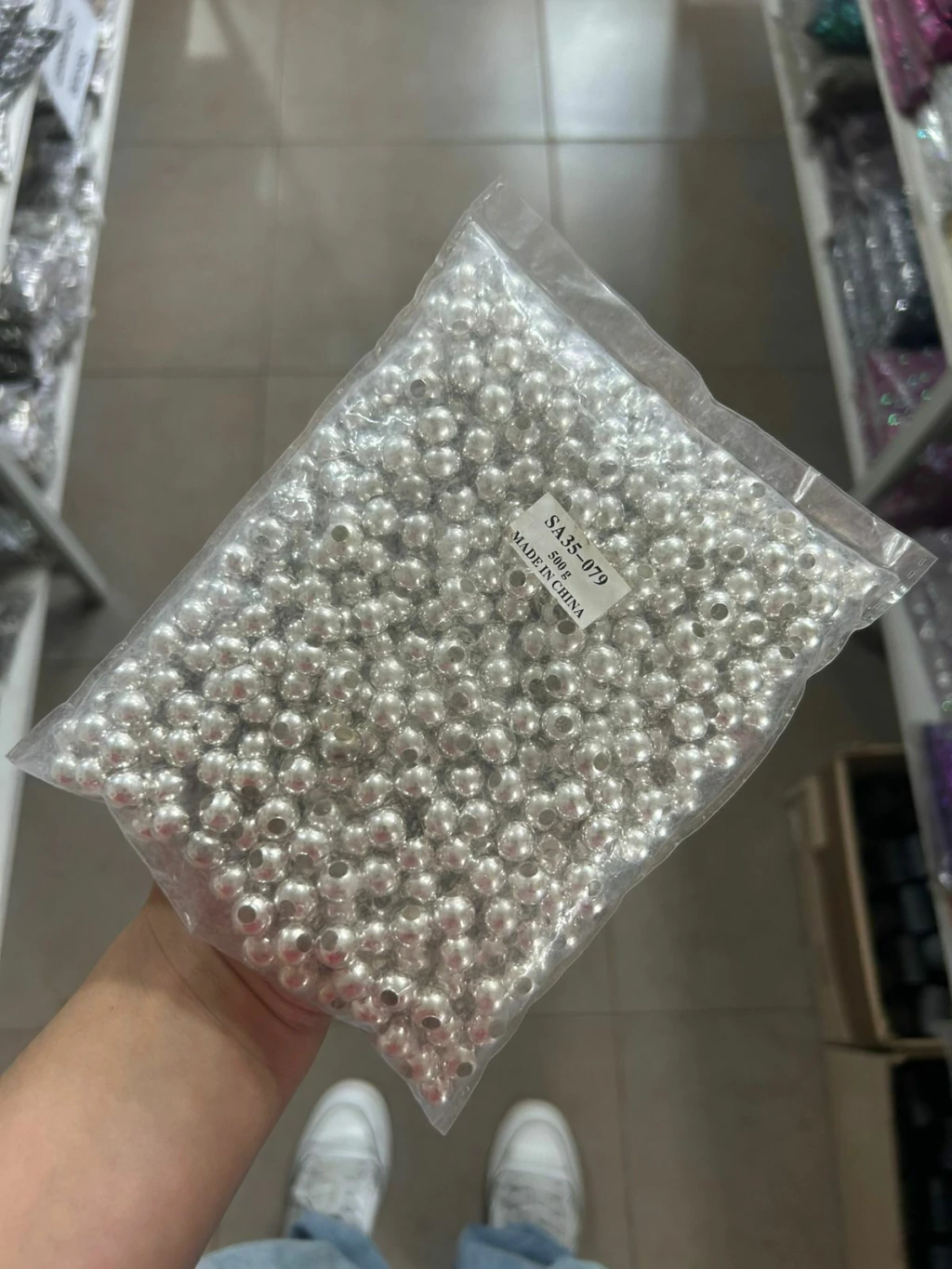 Bolitas metalicas plateadas (Nro 10) x 500grs