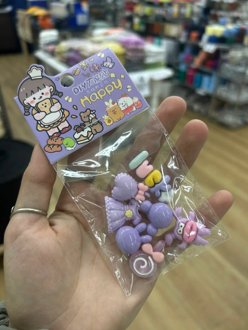 Sticker dijes infantiles Violetas (7 unidades)