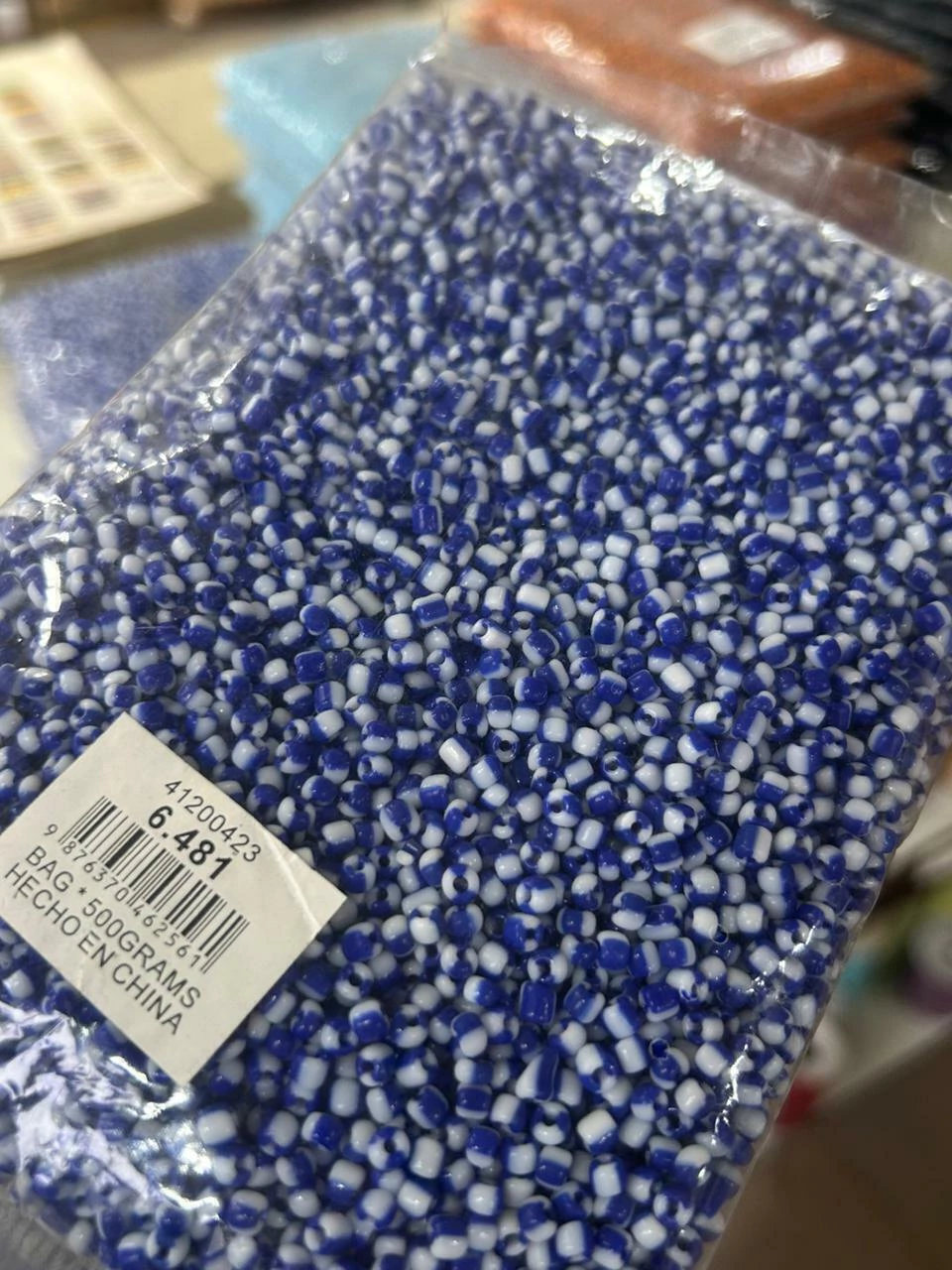 Mostacillon azul con blanco (500grs) #6.481