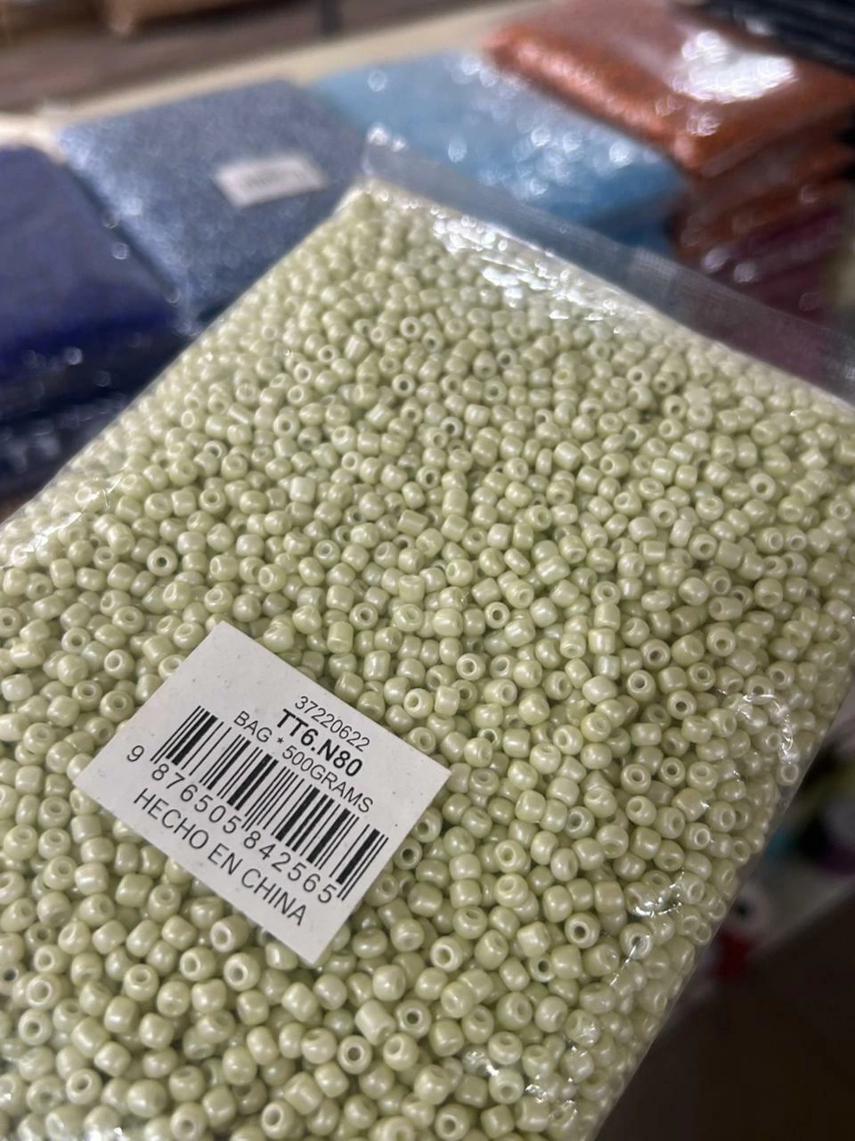 Mostacillon verde claro opaco (500grs) #6.971