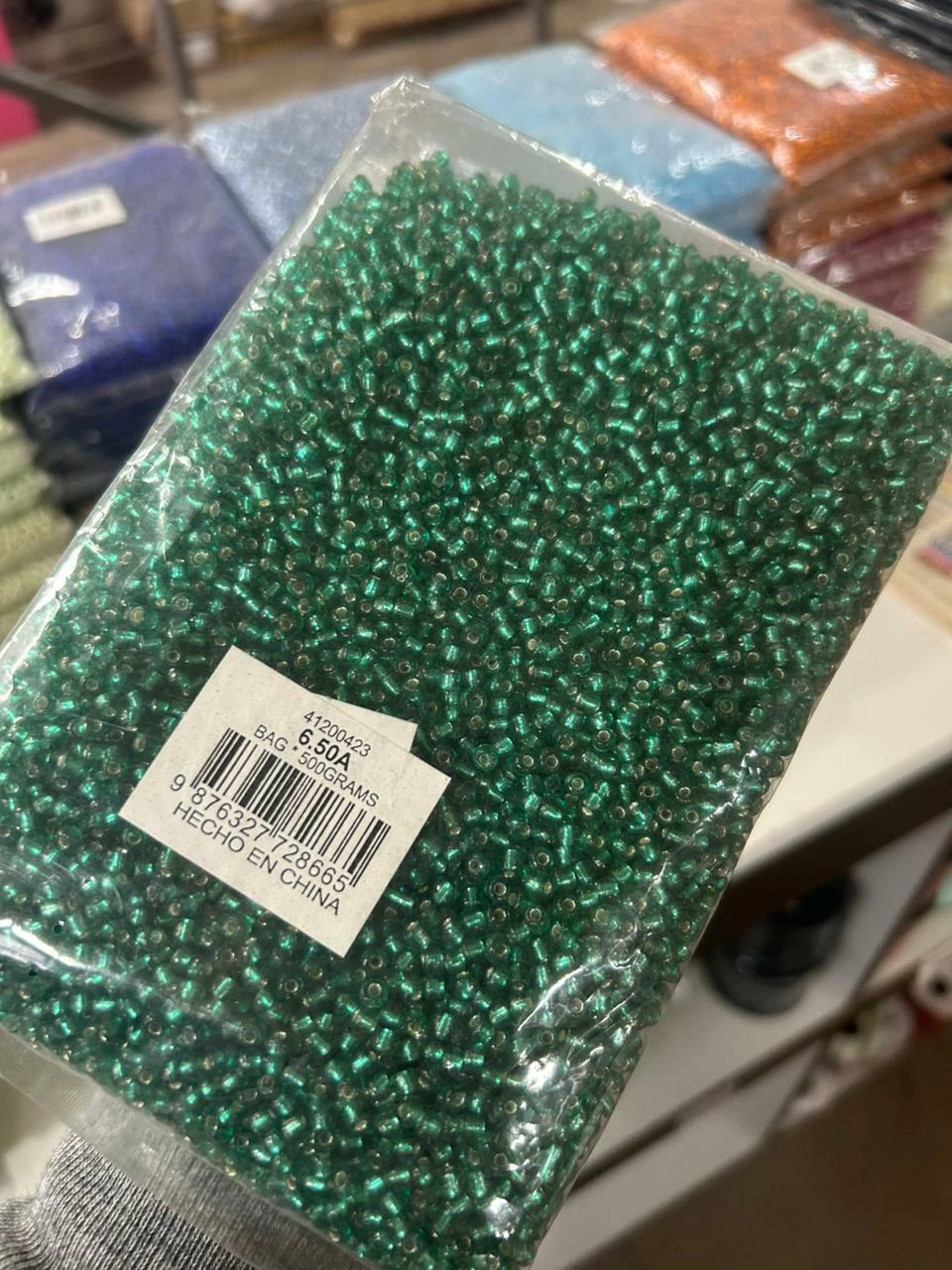 Mostacillon verde vivo con alma (500grs) #6.50A