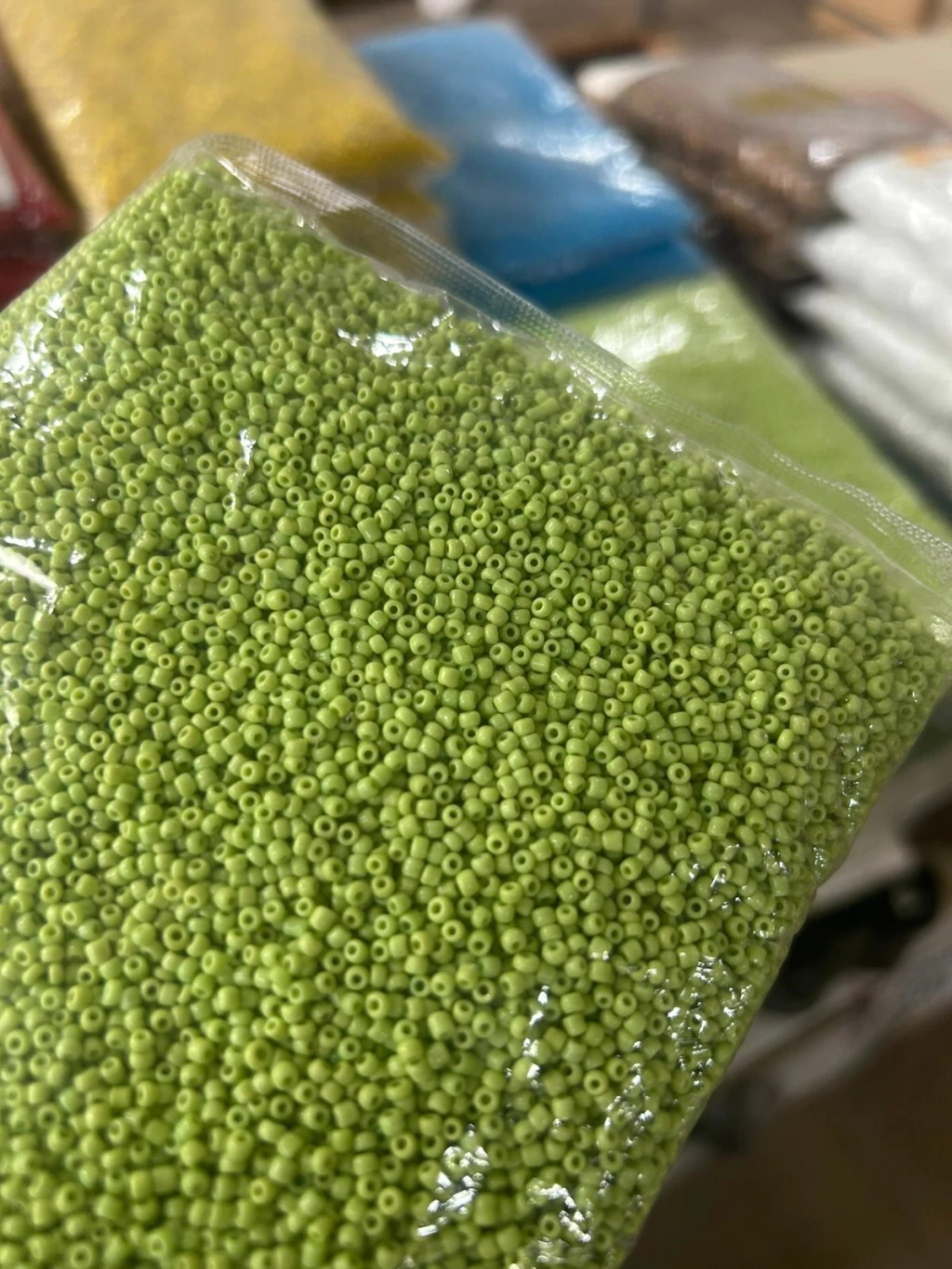 Mostacilla verde manzana opaco (500grs)